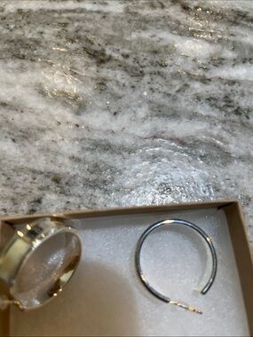 Source Unknown Gold-Tone and Silver-Tone Hoop Earrings